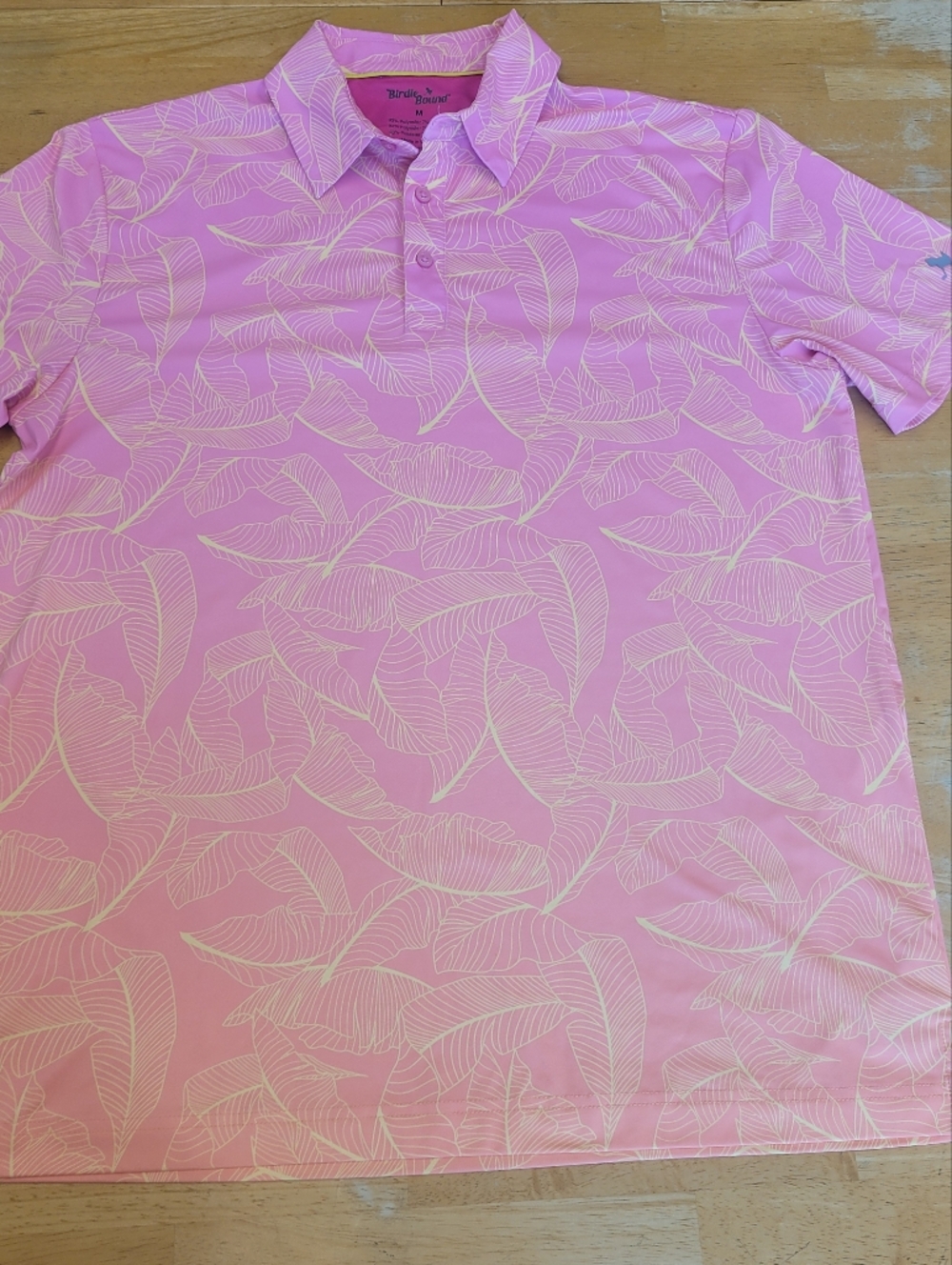 Polo Golf Shirt Birdie Bound Performance Fabric Tropical Pink Orange Neon Medium